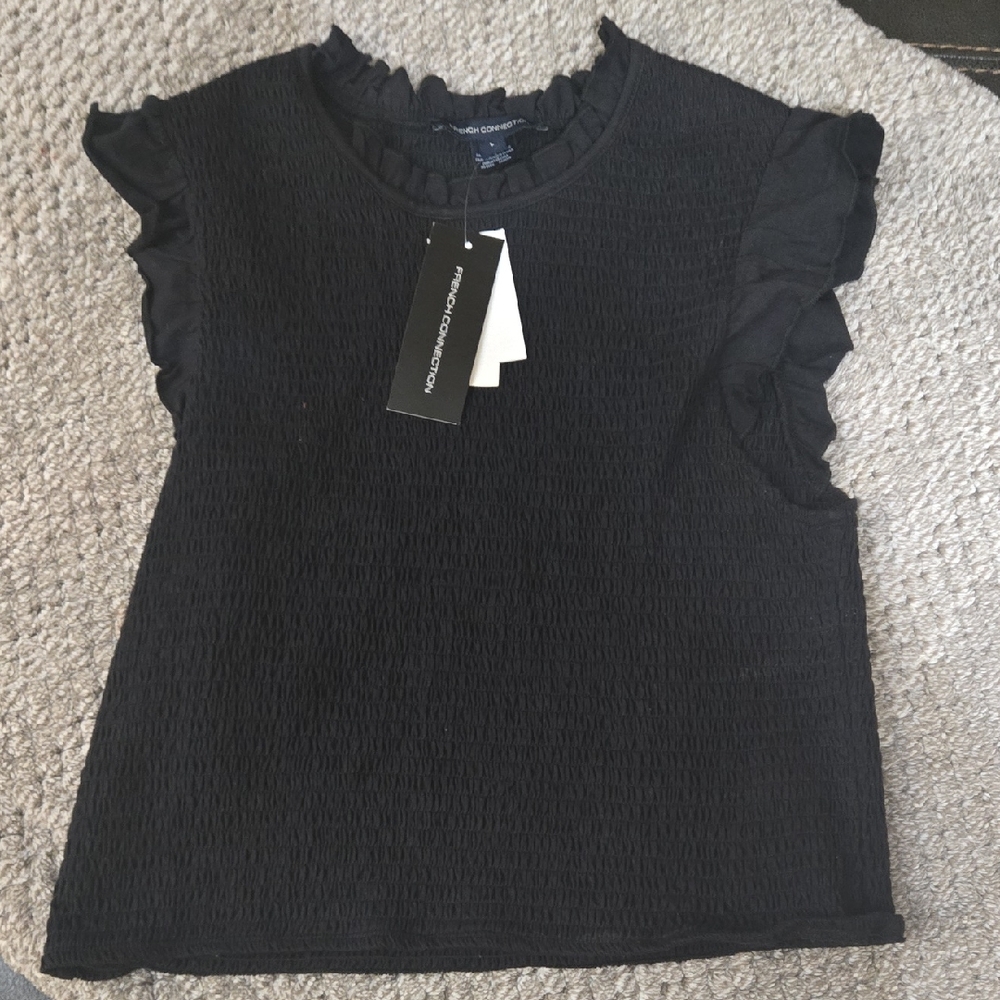 3 For 20 French Connection Black Ruffle Sleeve Blouse